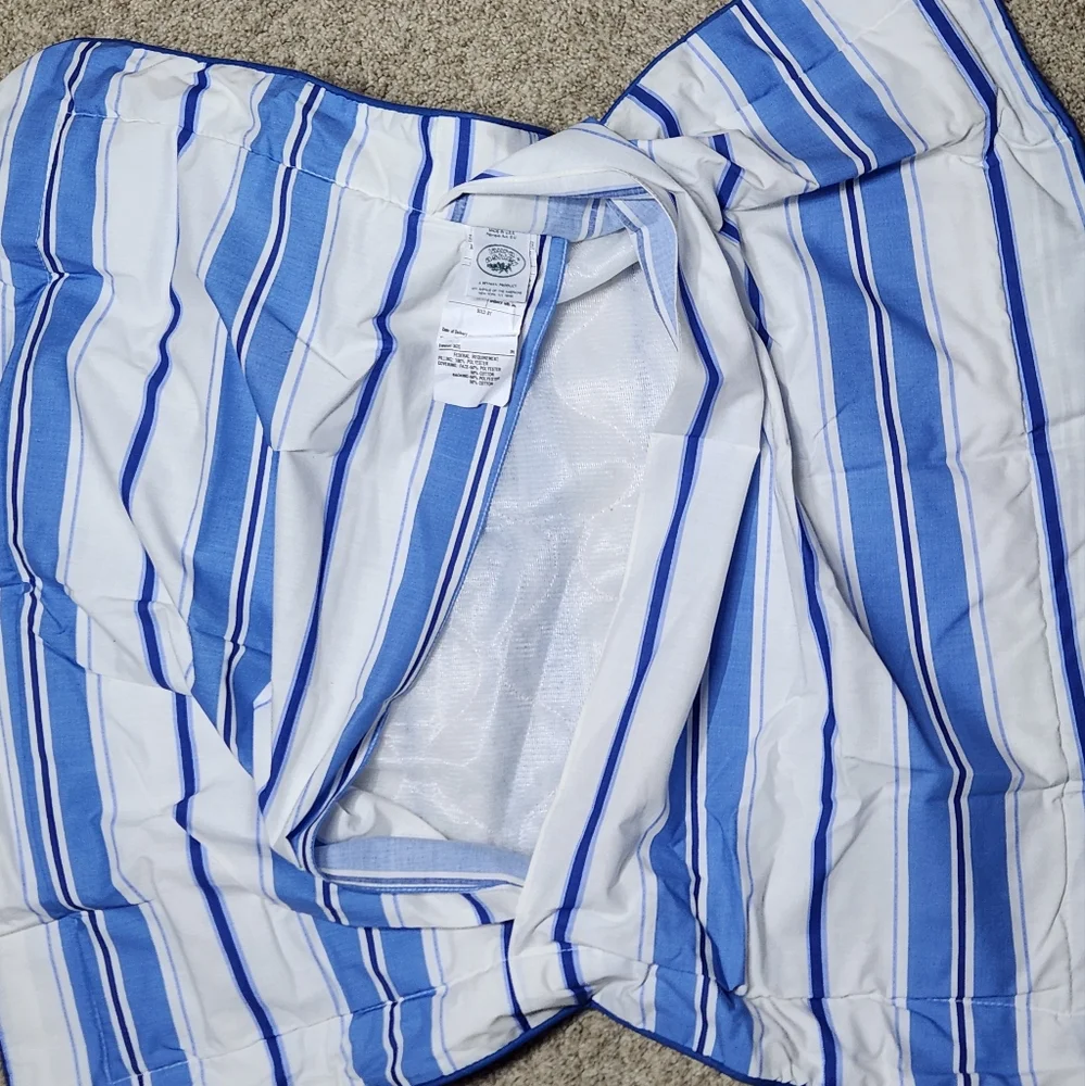 VTG NWOT Laura Ashley 30x30 Oversized Euro Sham Coastal Blue Striped - US MADE